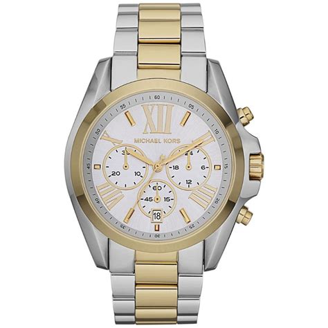 michael kors oversized silver bradshaw watch 48mm|Michael Kors bradshaw chronograph watch.